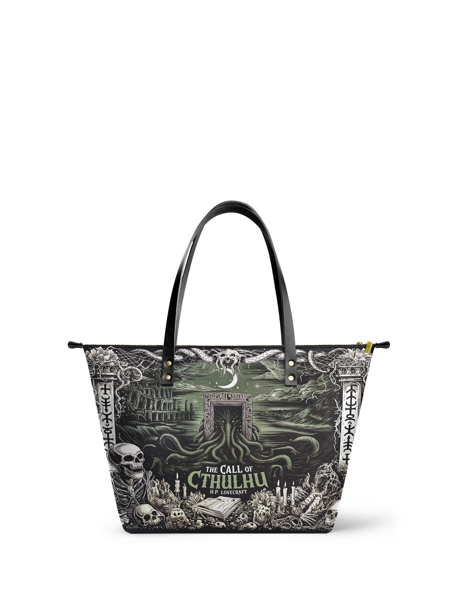 "The Call Of Cthulhu" Leather Tote Bag