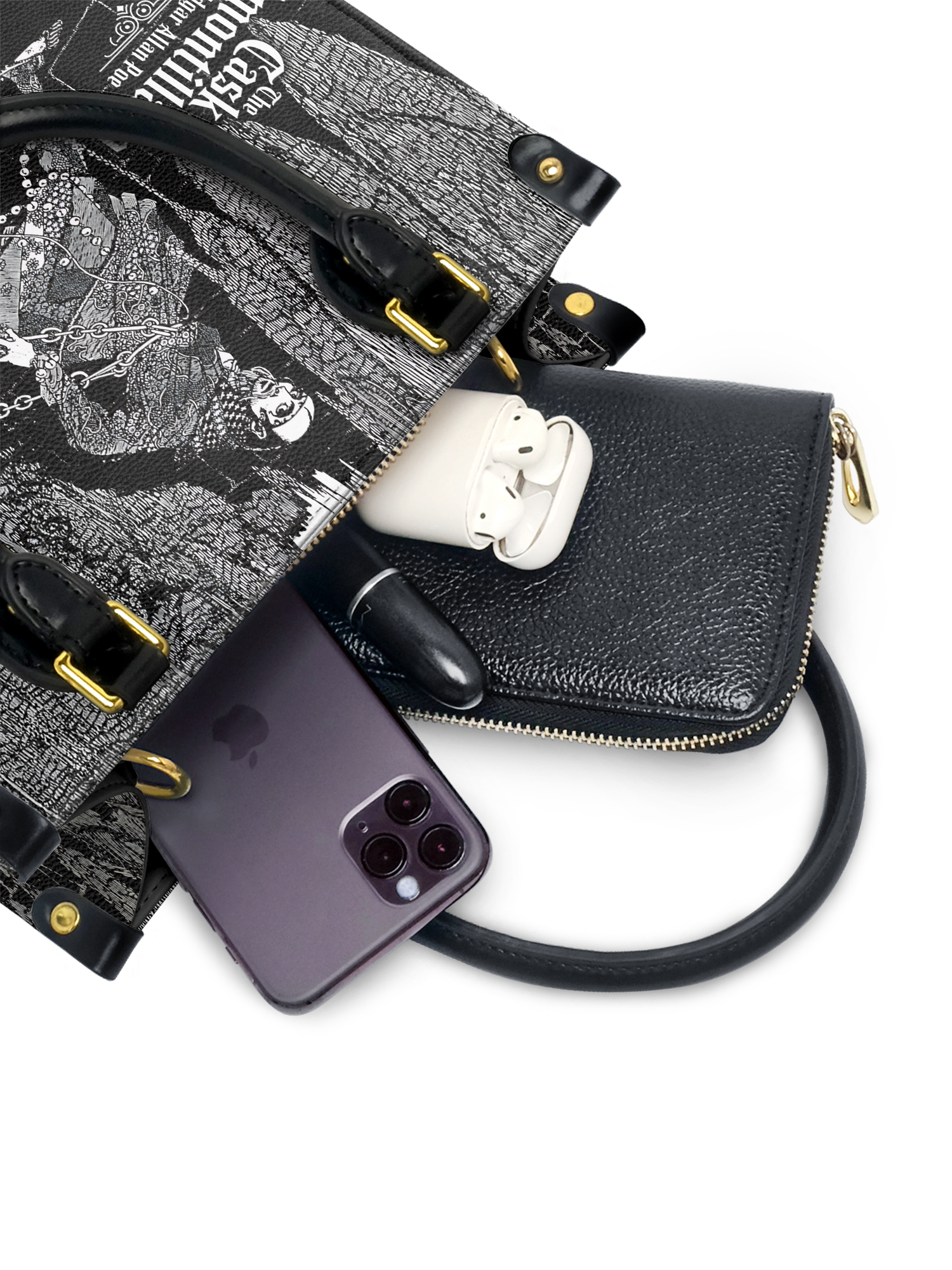 "The Cask Of Amontillado" Small Leather Handbag