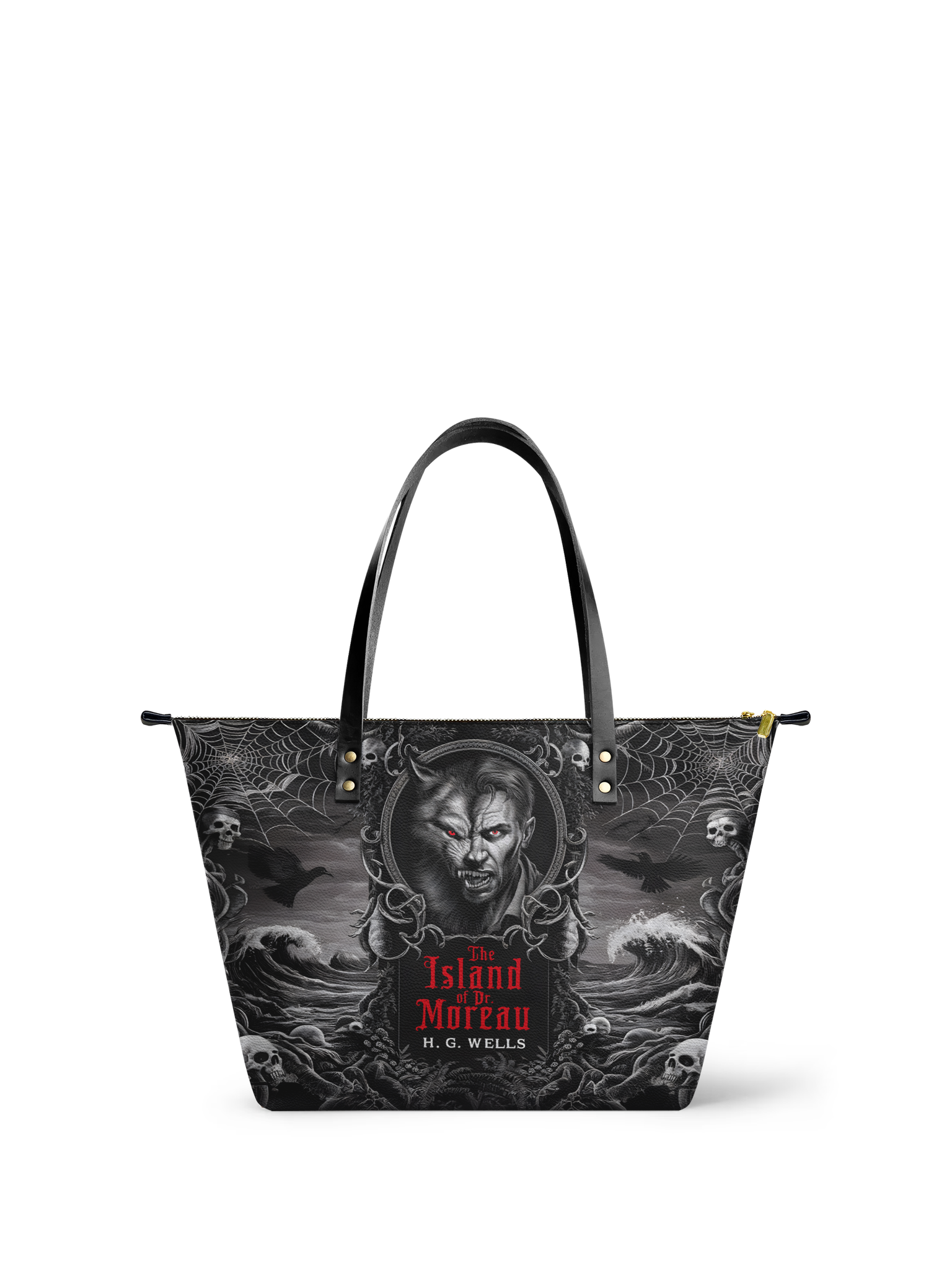 "The Island Of Dr Moreau" Leather Tote Bag