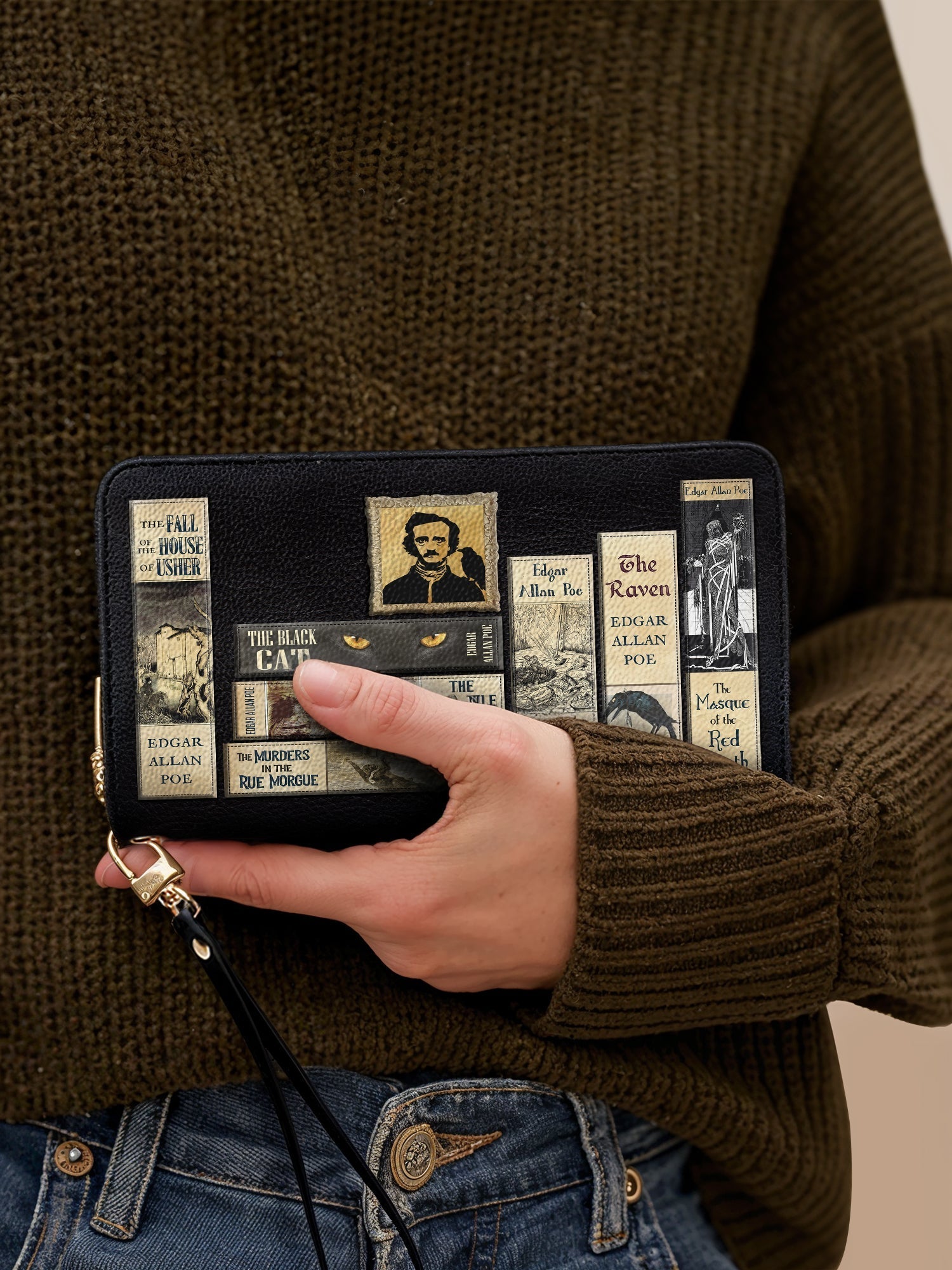 "Poe's Library" Ashen Black Wallet Deal