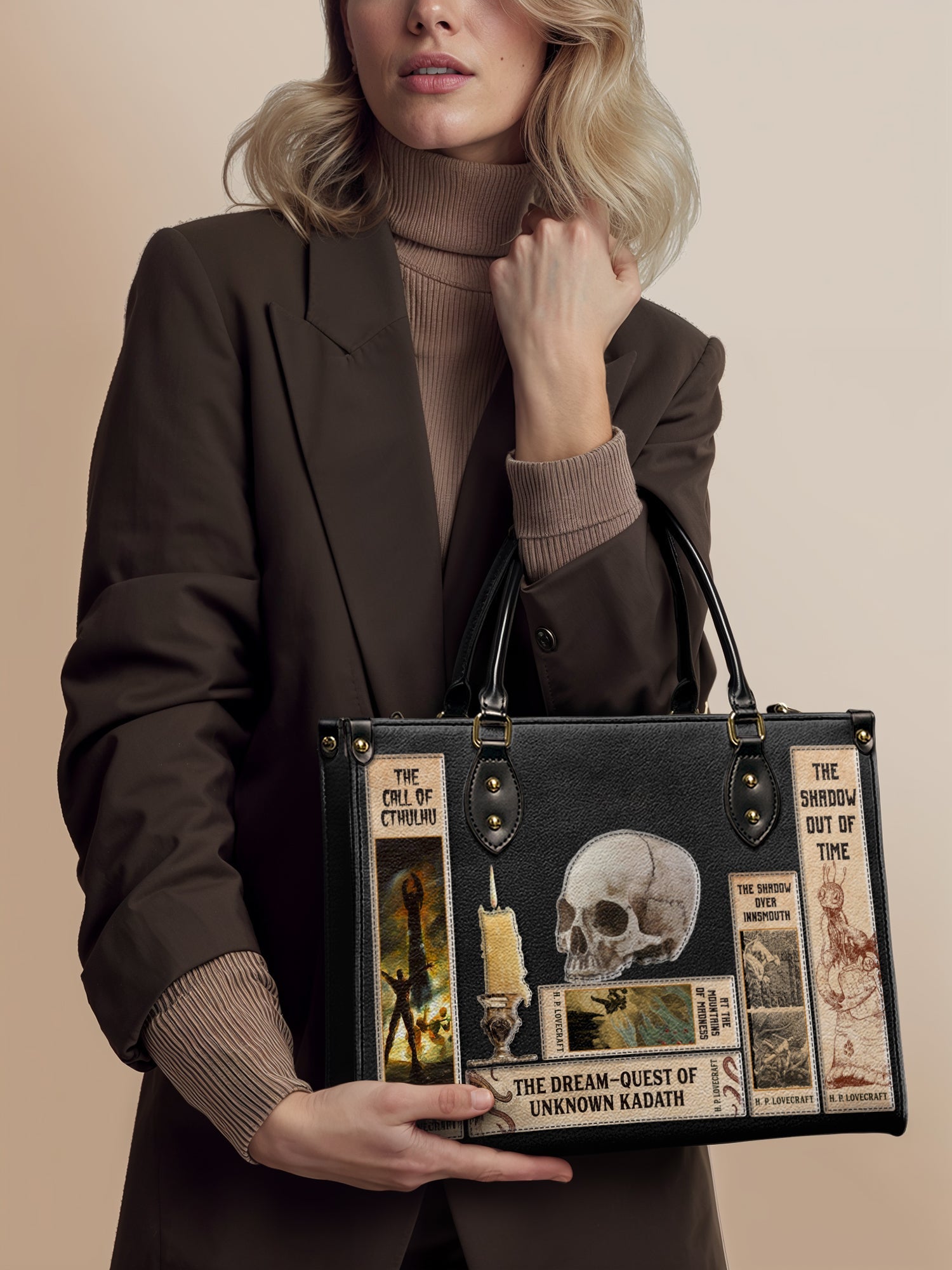 Lovecraftian Black Leather Handbag Deal