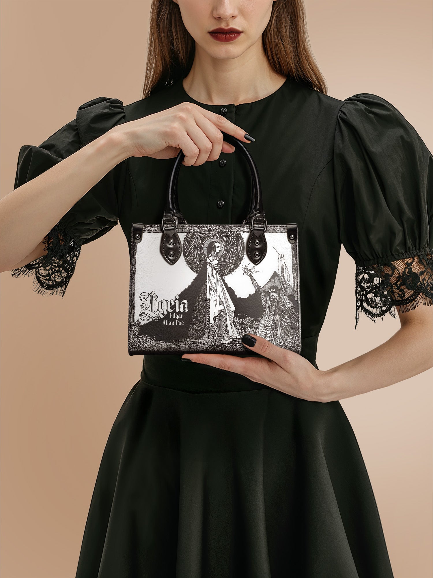 "Ligeia" - Black Interior - Small Leather Handbag