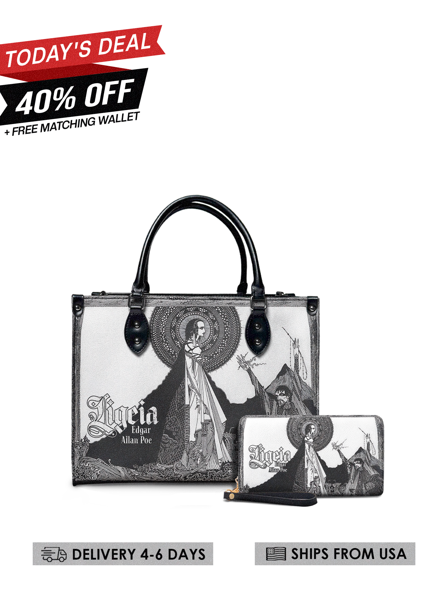 "Ligeia" Leather Handbag Today's Deal