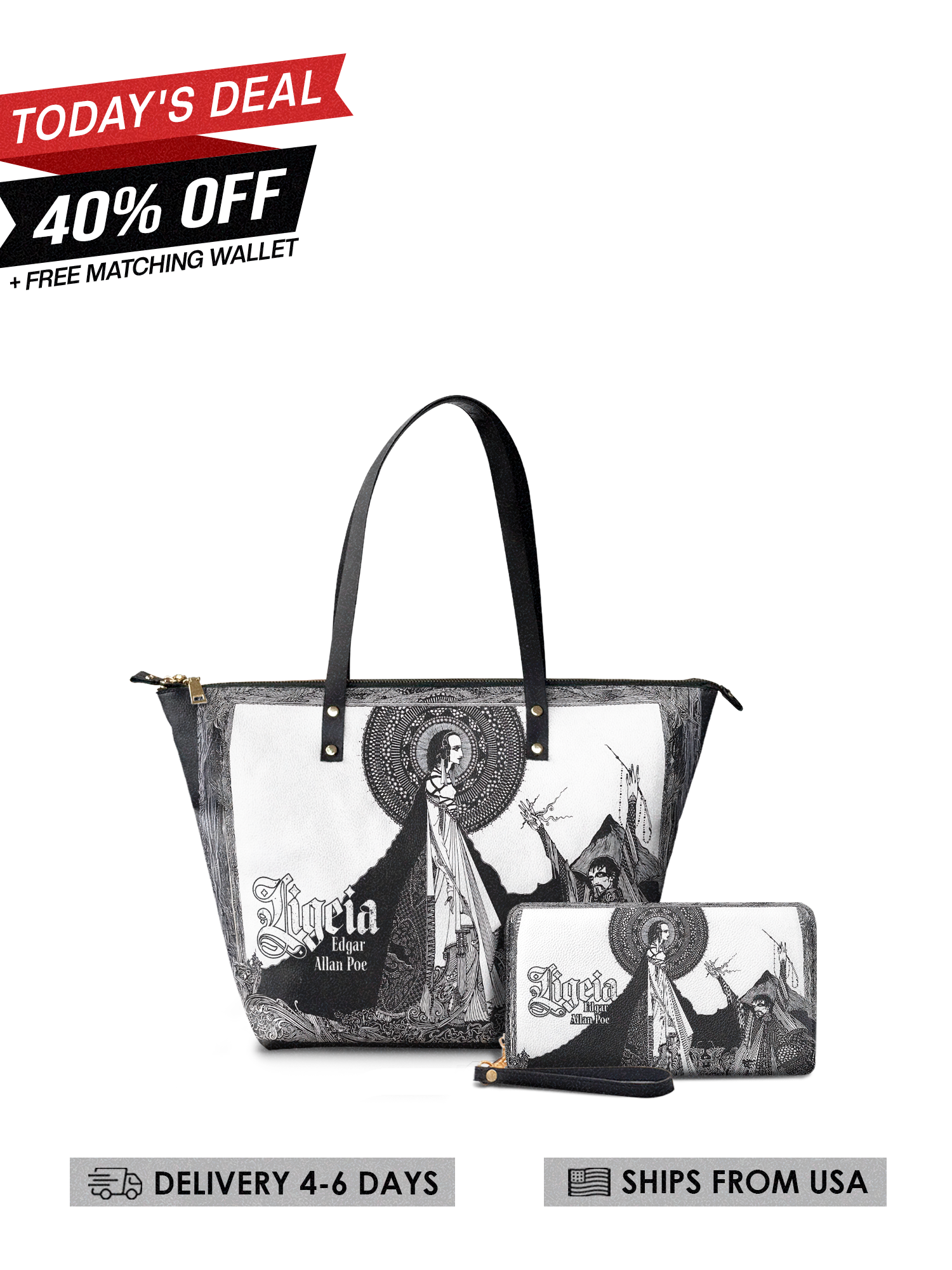 "Ligeia" Leather Tote Bag Today's Deal