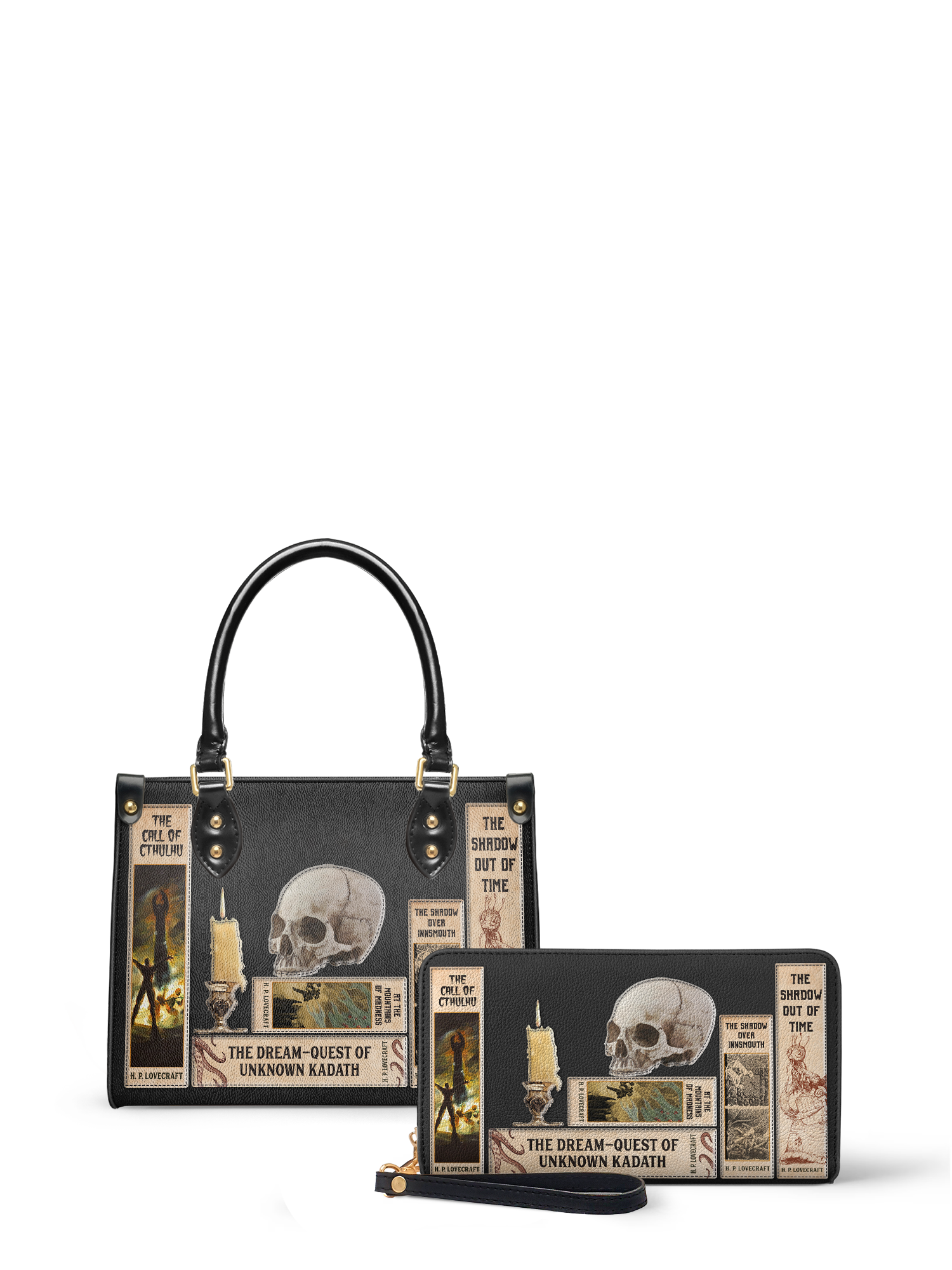 Lovecraftian Black Small Leather Handbag Deal