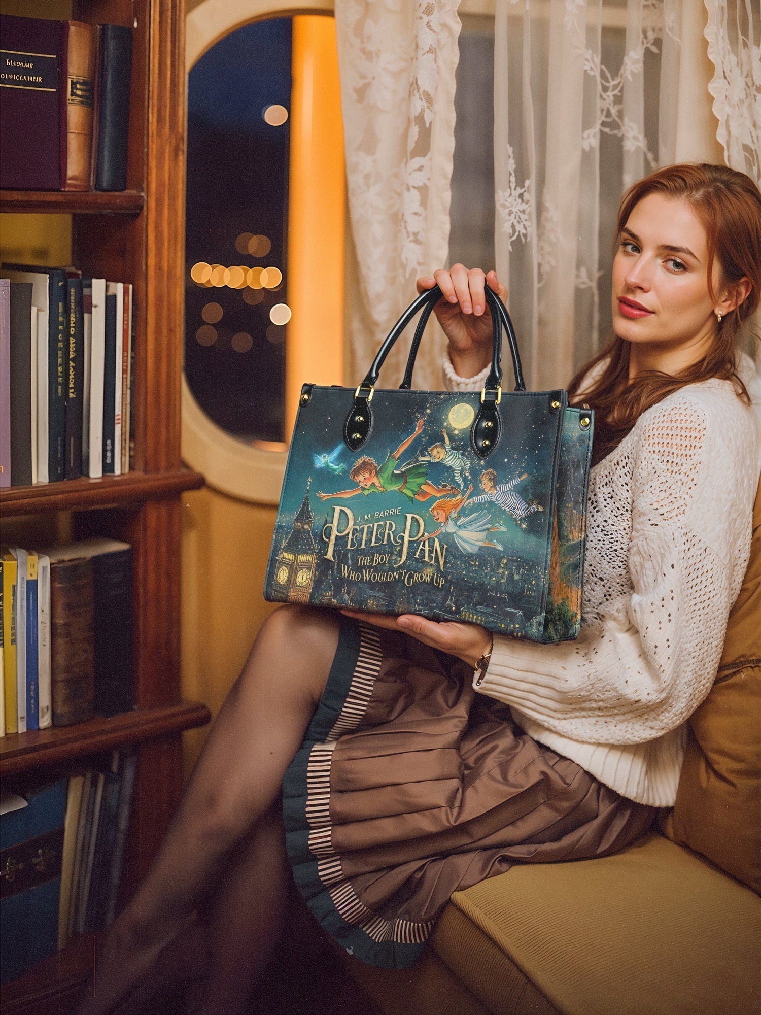 "Neverland Sky" Leather Handbag