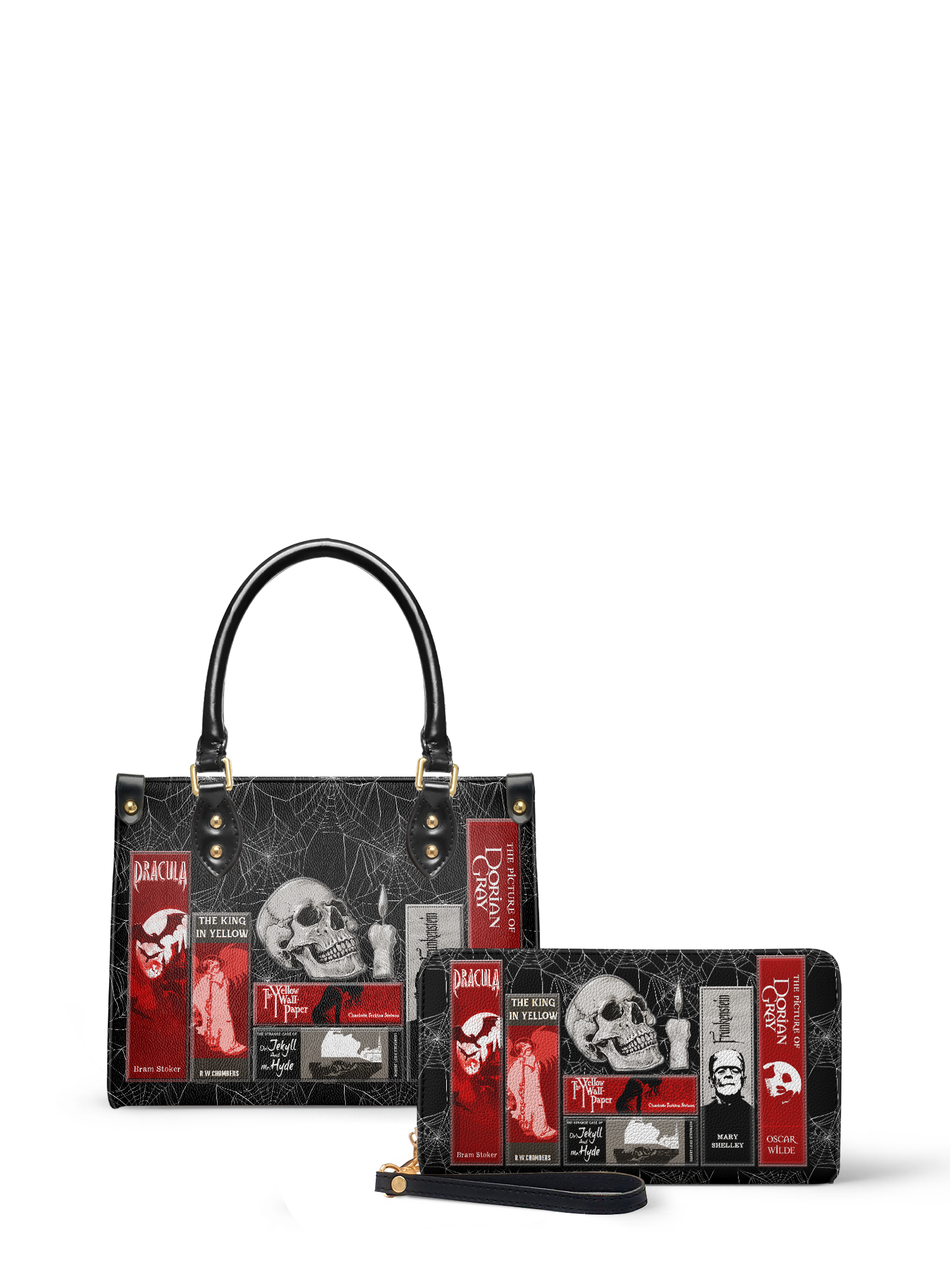 "The Codex of Gothic Tales" Black Widow’s Kiss Small Leather Handbag Deal