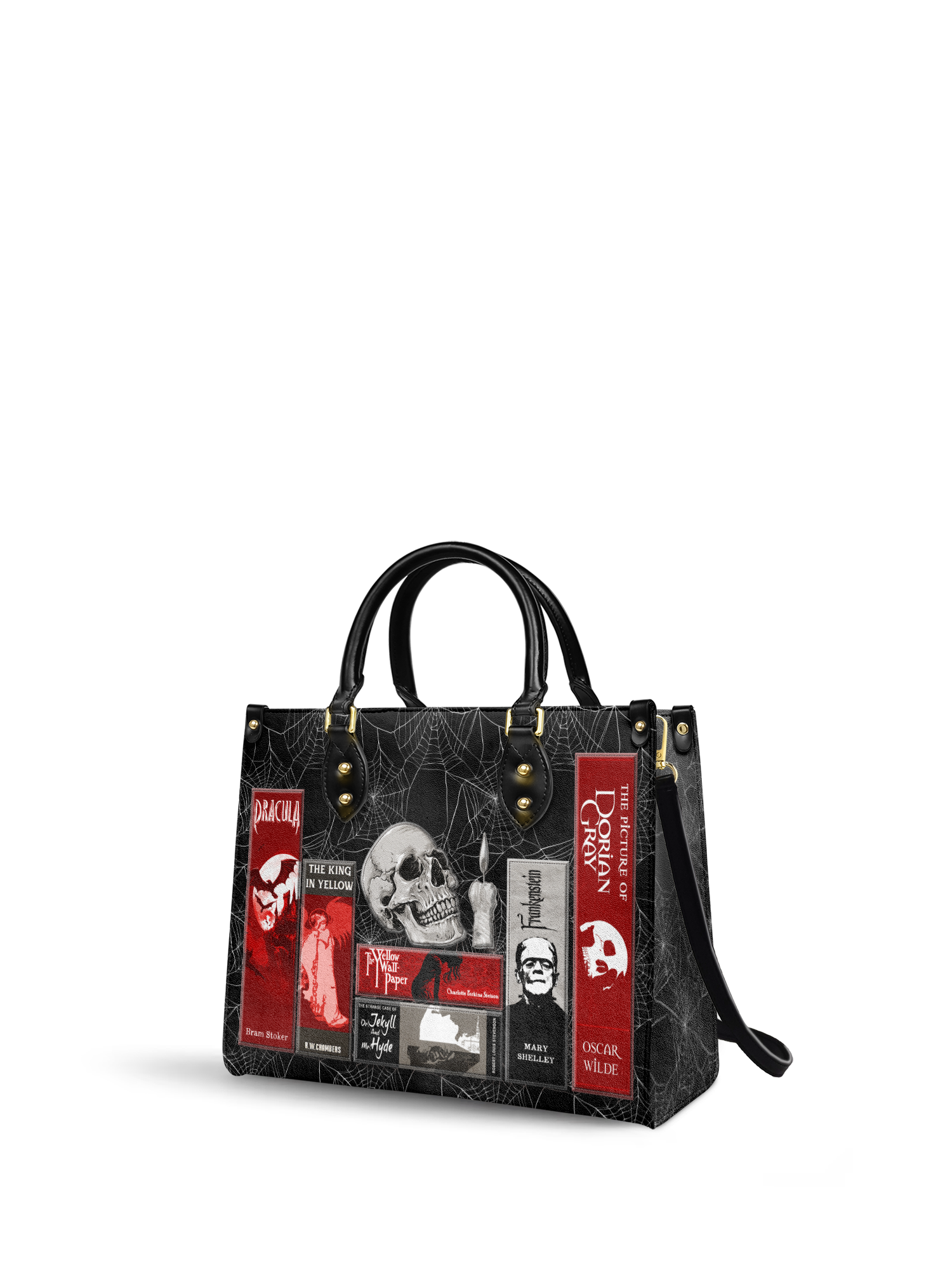 "The Codex of Gothic Tales" Black Widow’s Kiss Leather Handbag
