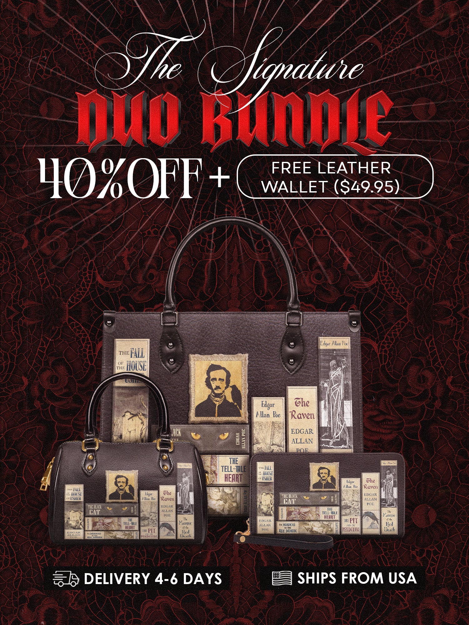 "Poe's Library" Ashen Black The Signature Duo Bundle