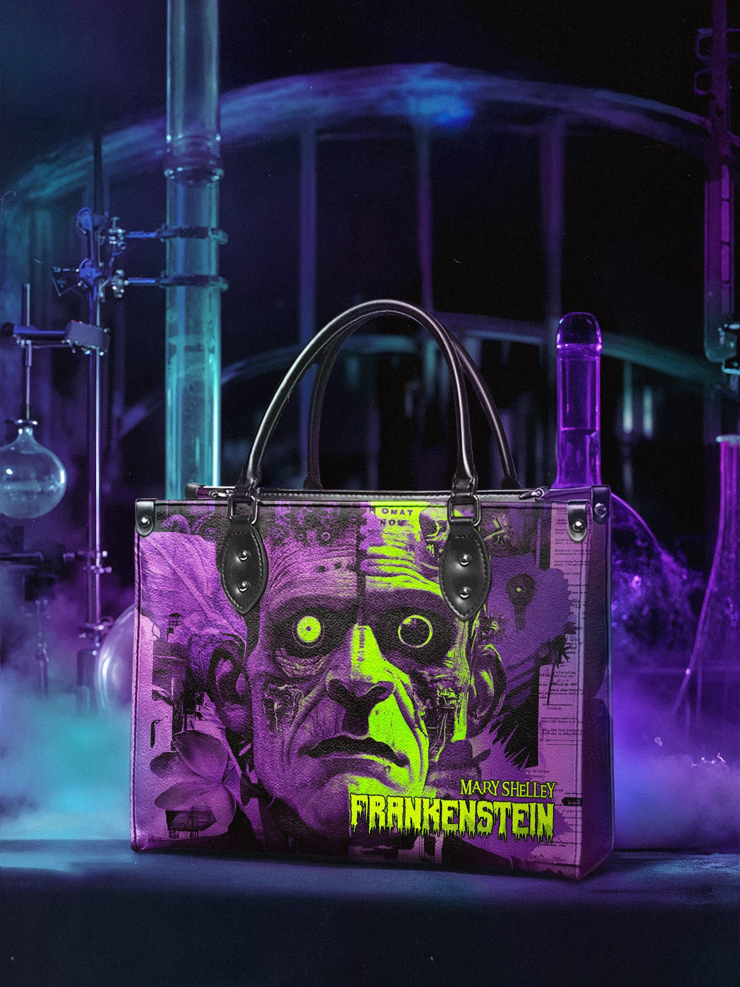 "Frankenstein" Lablight Violet Leather Handbag Deal
