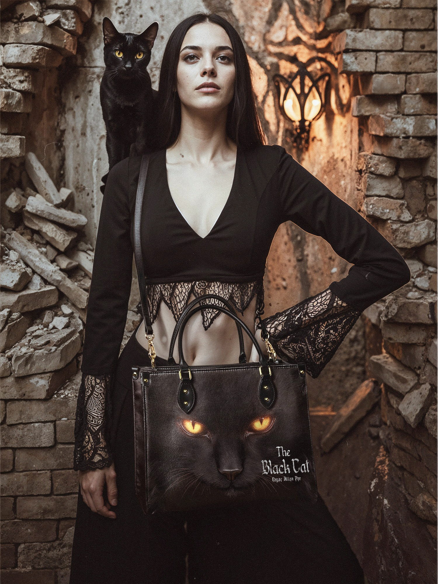 "The Black Cat" Leather Handbag