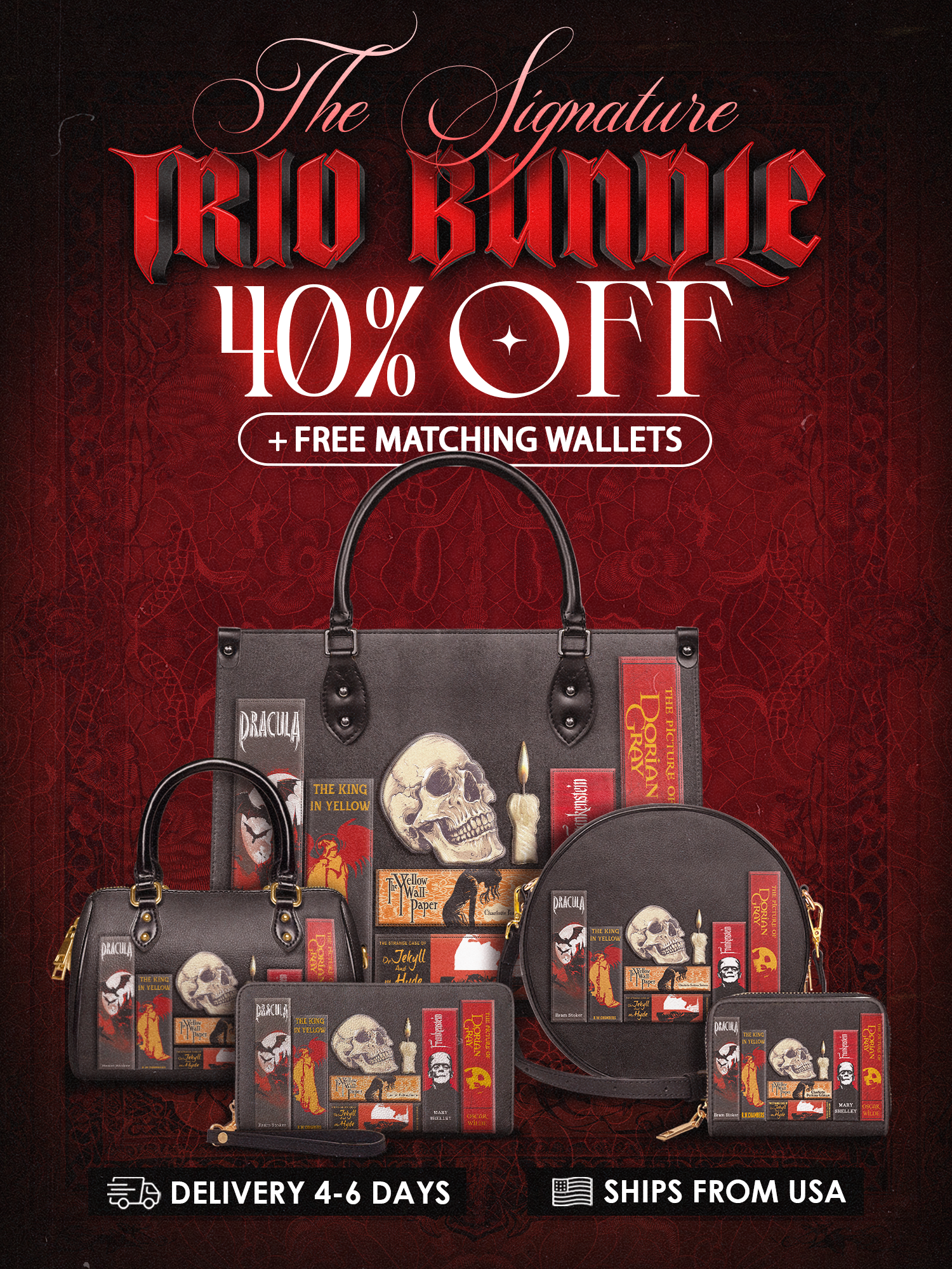 "The Codex of Gothic Tales" Deadlight Black The Signature Trio Bundle