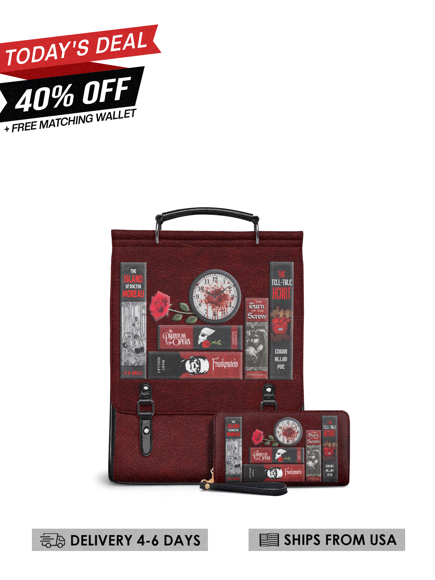 "The Crimson Codex" Leather Backpack Today's Deal