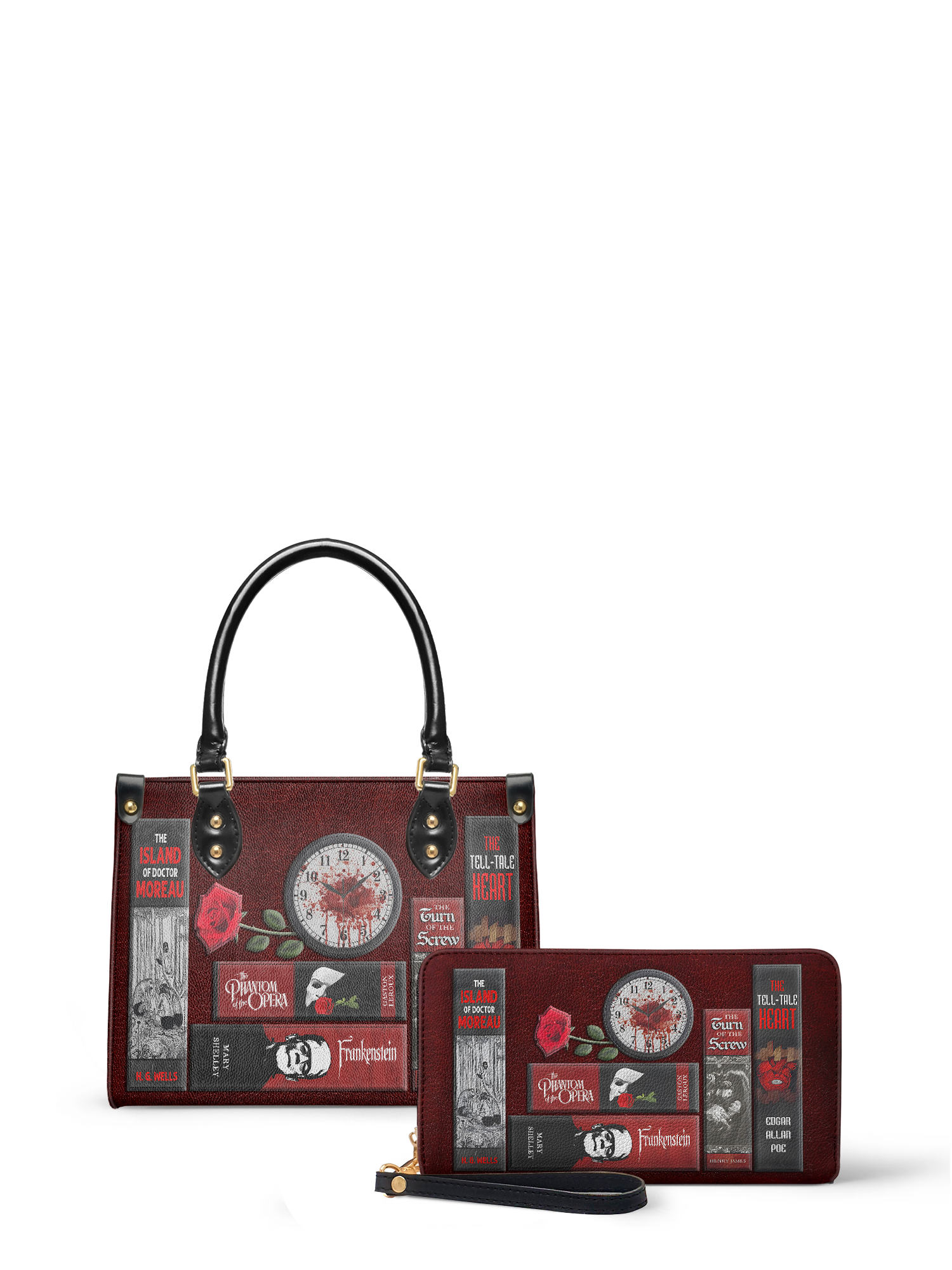 "The Crimson Codex" The Signature Trio Bundle (Small Leather Handbag)