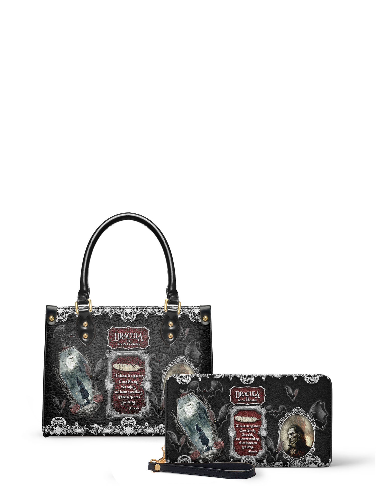 "The Dracula" The Signature Trio Bundle (Small Leather Handbag)