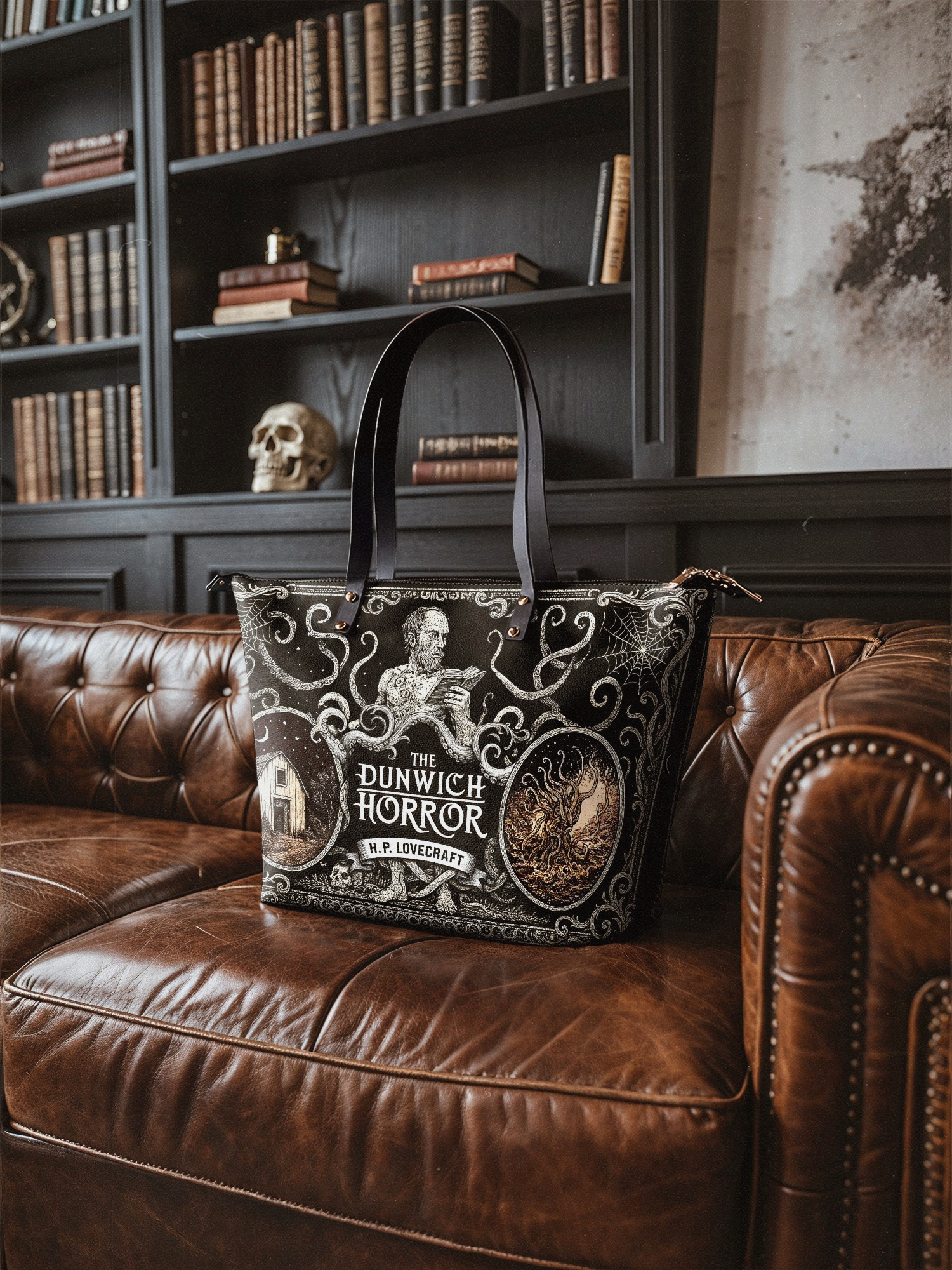 "The Dunwich Horror" Leather Tote Bag Today's Deal