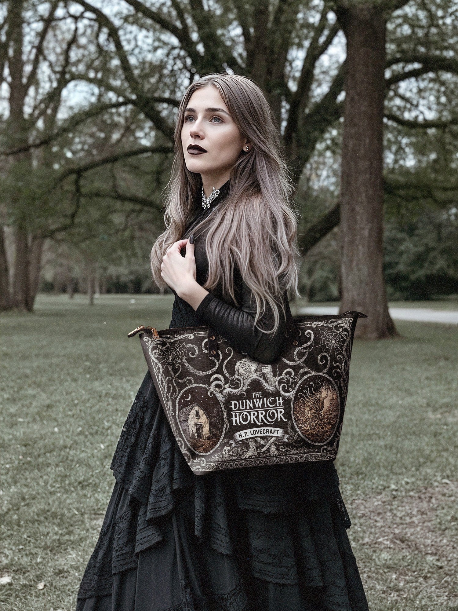 "The Dunwich Horror" Leather Tote Bag Today's Deal