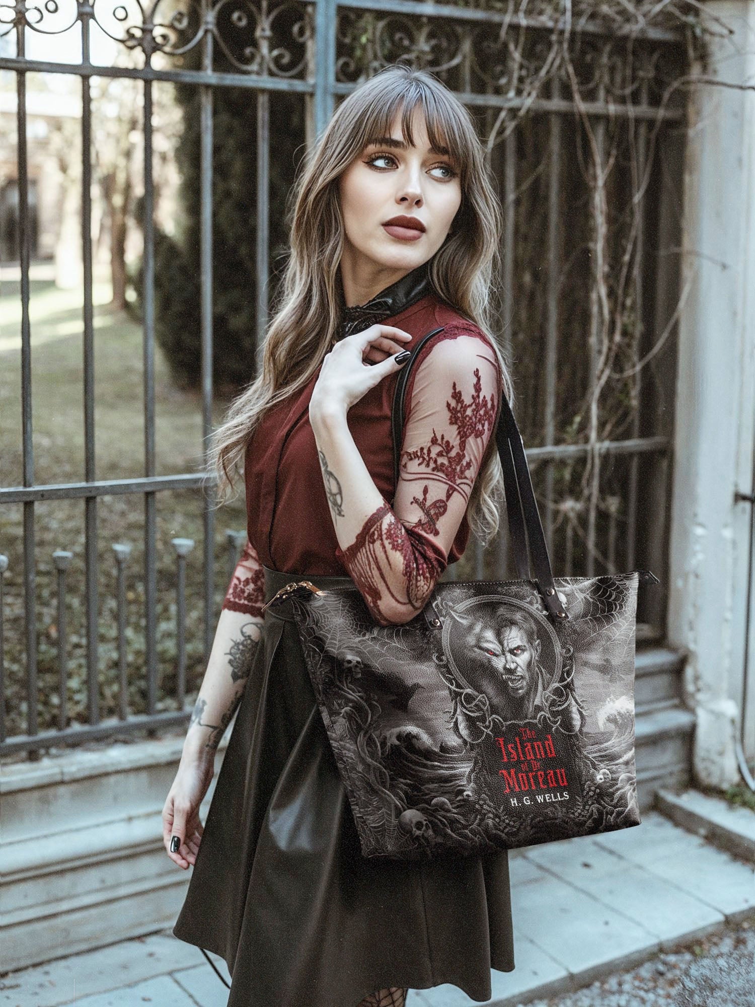 "The Island Of Dr Moreau" Leather Tote Bag