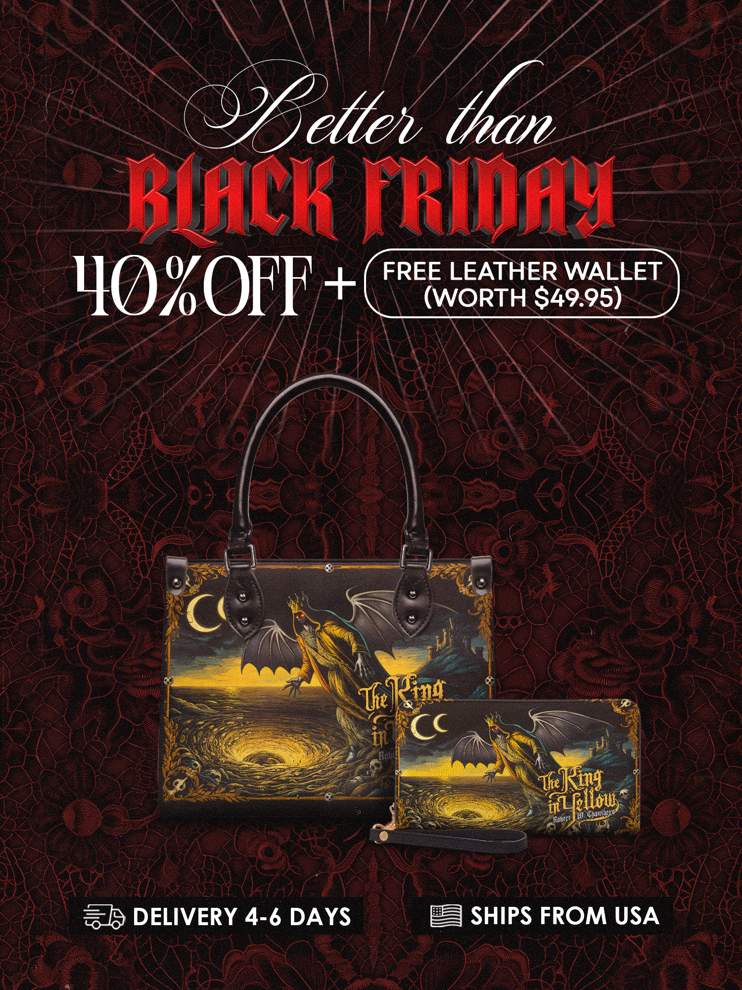 "The King In Yellow" Small Leather Handbag Deal