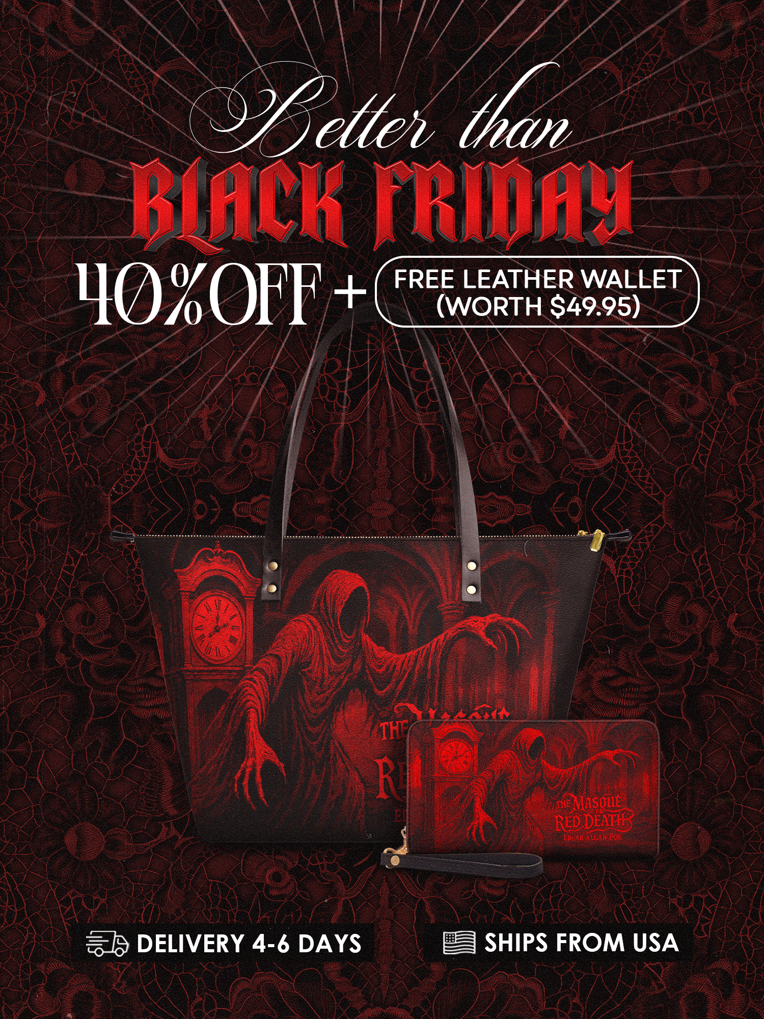 "The Murders In The Rue Morgue" Leather Tote Bag Deal