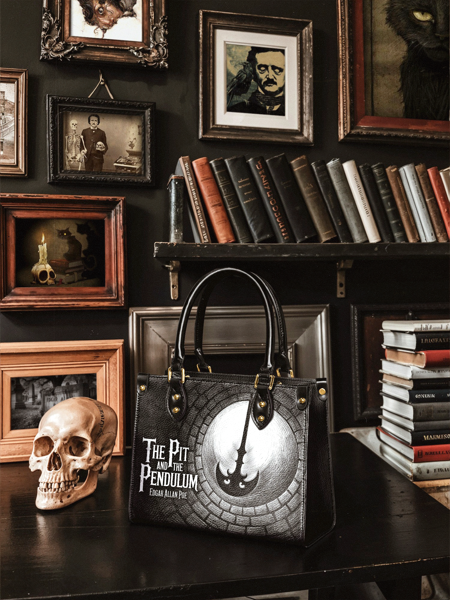 "The Pit And The Pendulum" Small Leather Handbag Today's Deal