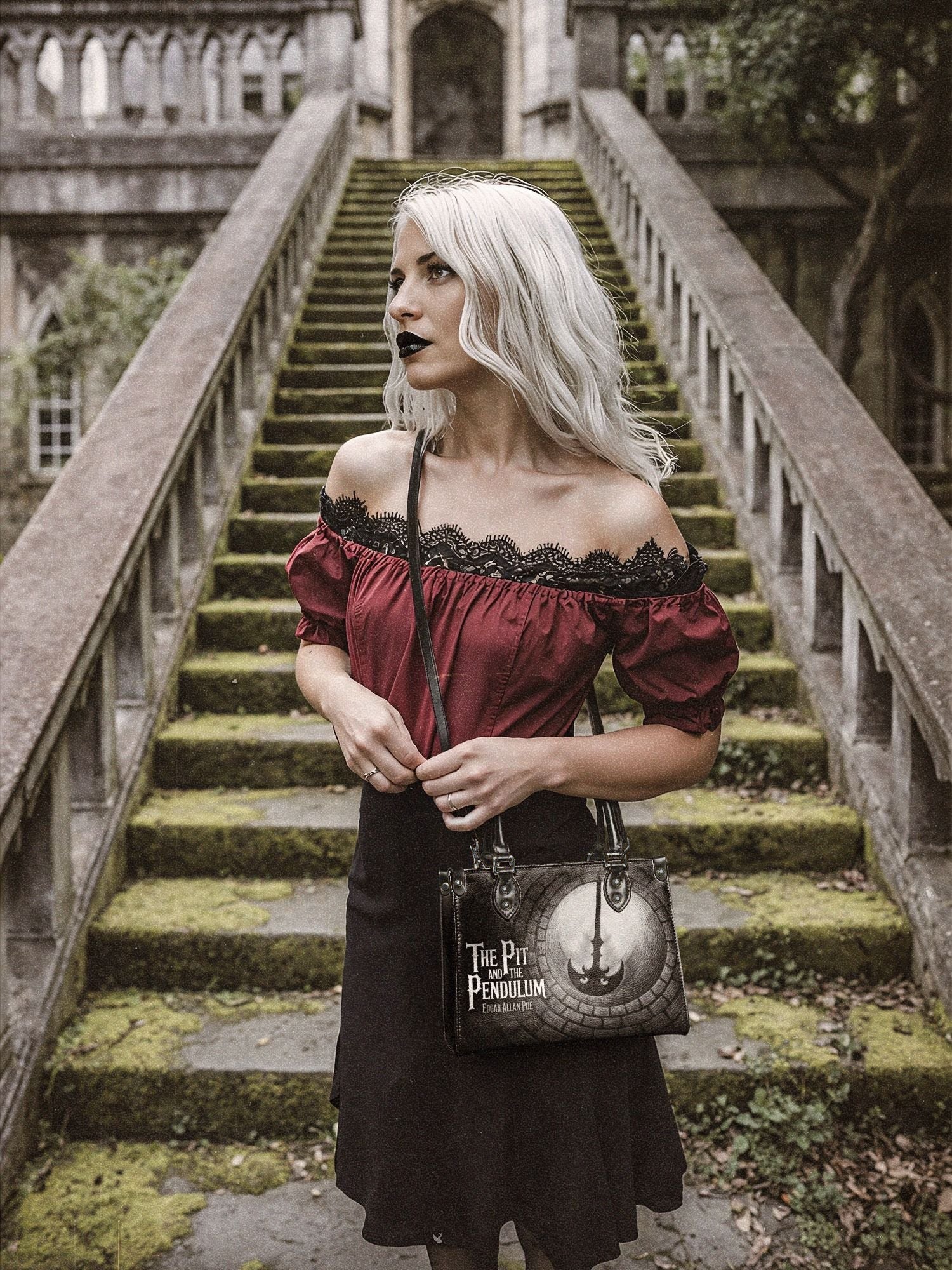 "The Pit And The Pendulum" Small Leather Handbag Today's Deal