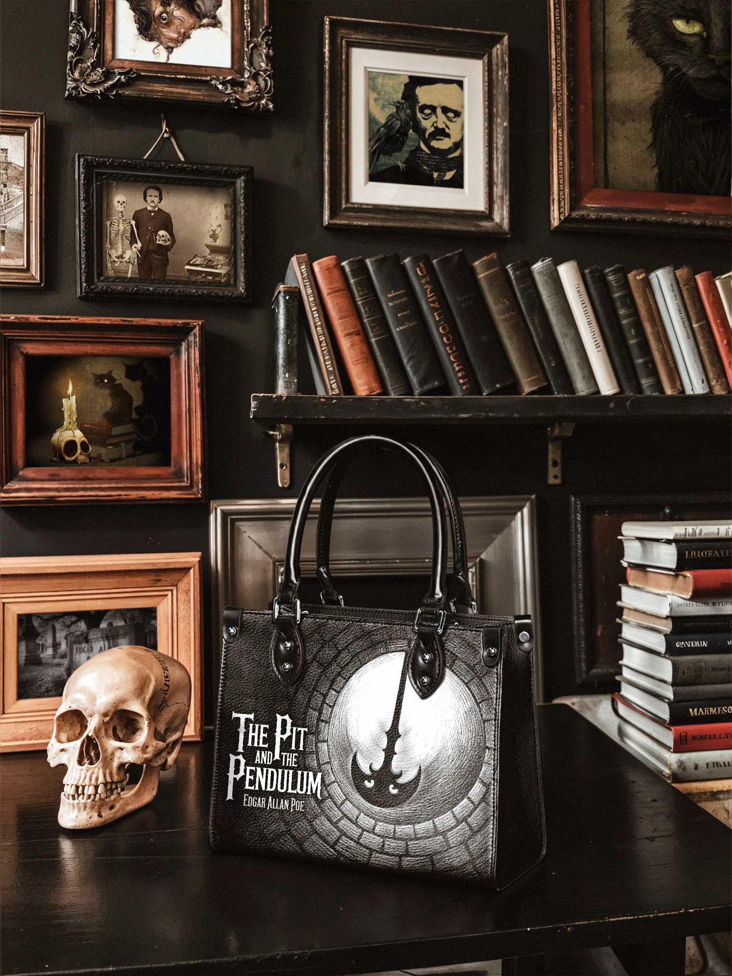 "The Pit And The Pendulum" Small Leather Handbag Today's Deal